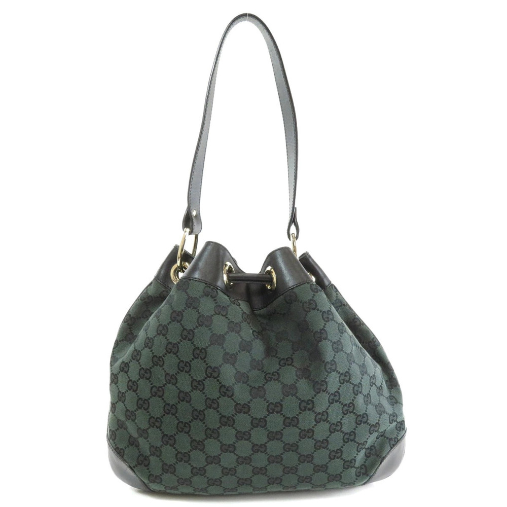 Gucci monogram canvas GG Bag green Shoulder Drawstring Canvas